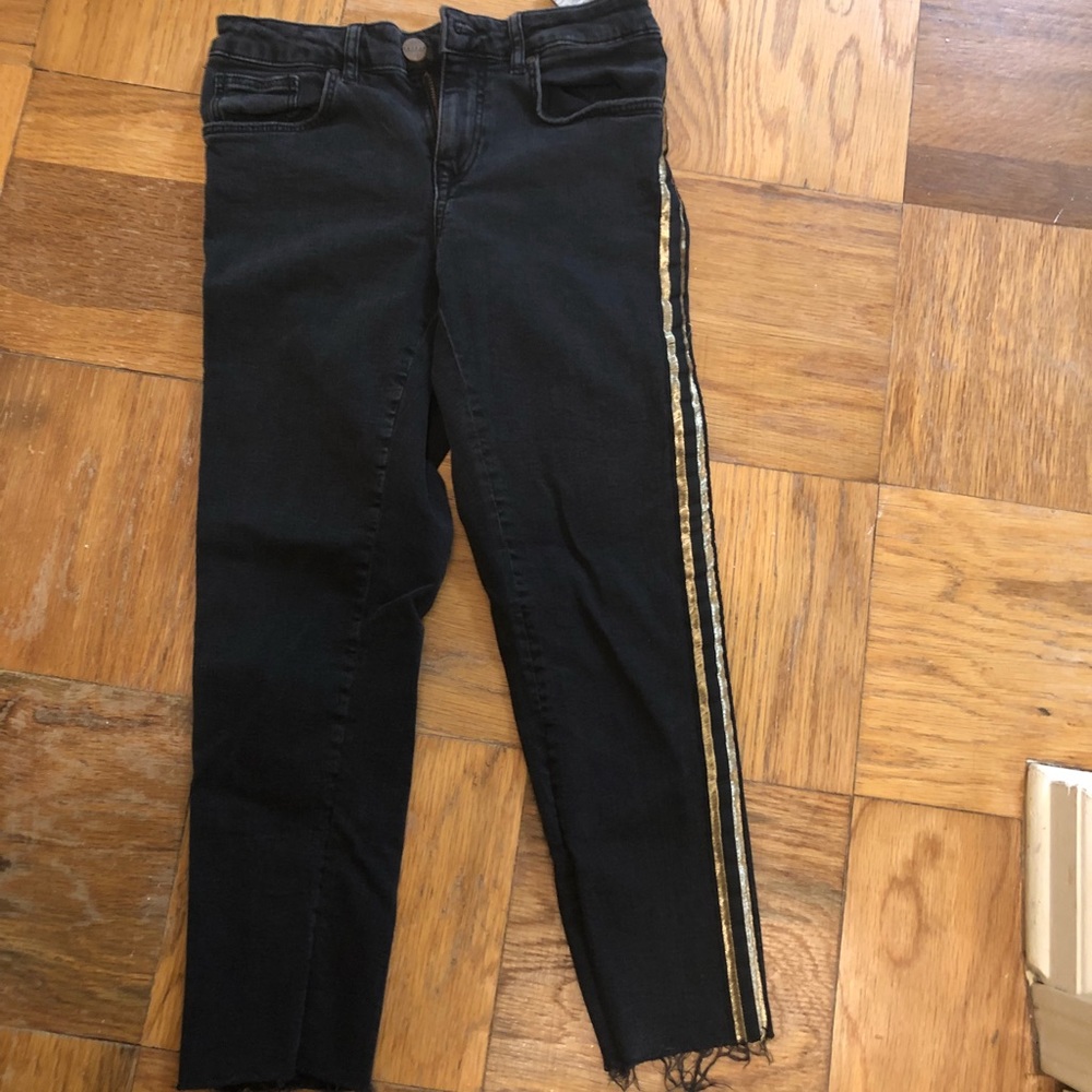 Gold strip Zara jeans